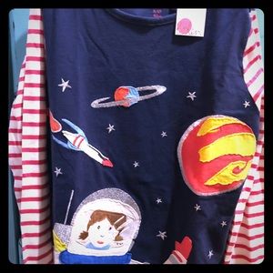 Mini Boden Astronaut embroidery shirt